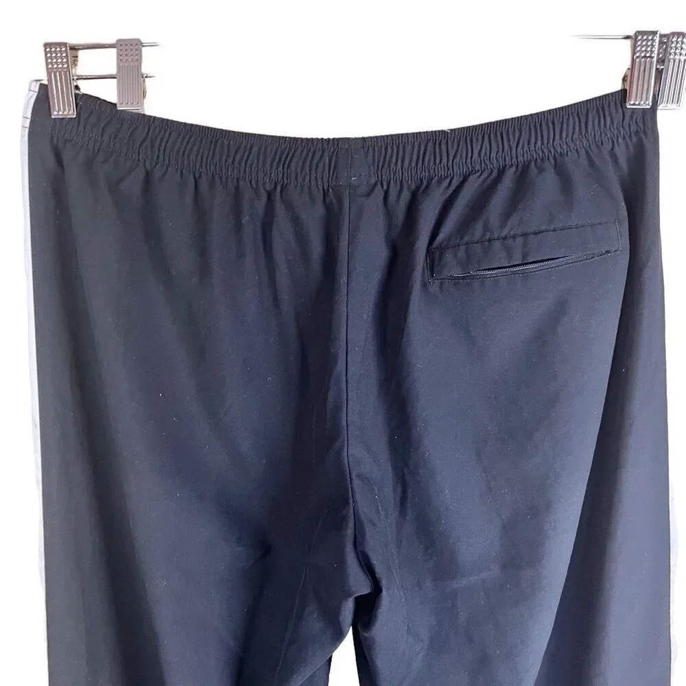 Nike Dri Fit Womens Black White Track‎ Pants Striped Sides Size XL Activewear